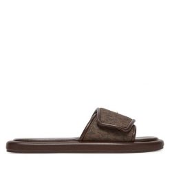 Klapki MICHAEL Michael Kors. Brązowe klapki MICHAEL Michael Kors, bez wzorów, bez obcasa, bez zapięcia. Za 349.99 zł.