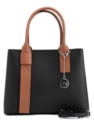 Mia Tomazzi Skórzana torebka "Argonne" w kolorze czarno-jasnobrązowym - 33 x 25 x 14 cm rozmiar: onesize. Brązowe torebki klasyczne Mia Tomazzi, bez wzorów, z materiału, przez ramię, bez dodatków. Za 304.99 zł.