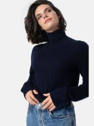 AUTHENTIC CASHMERE Kaszmirowy golf "Bise" w kolorze granatowym rozmiar: S. Niebieskie swetry AUTHENTIC CASHMERE, s, bez wzorów, z kaszmiru, bez ramiączek. Za 347.99 zł.