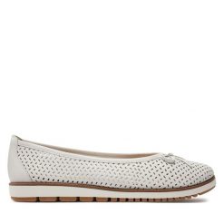 Baleriny Tamaris. Białe baleriny Tamaris, bez wzorów, bez obcasa, bez zapięcia. Za 339.99 zł.