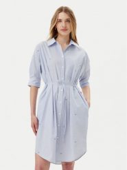 JOOP! Jeans Sukienka koszulowa Dua 30046173 Błękitny Relaxed Fit. Niebieskie sukienki Joop! Jeans, l, bez wzorów, z bawełny, bez kołnierzyka, bez ramiączek, koszulowe. Za 489.99 zł.