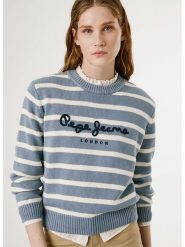 Pepe Jeans Sweter "Caprice" w kolorze kremowo-szaroniebieskim rozmiar: M. Brązowe swetry Pepe Jeans, m, bez wzorów, z bawełny, bez ramiączek. Za 209.82 zł.