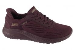 Buty sportowe Sneakersy damskie, Slip-Ins: BOBS Sport Squad Chaos - Current Muse. Fioletowe buty treningowe Skechers, bez wzorów, z materiału, przed kostkę, bez zapięcia, trekkingowe. Za 329.99 zł.
