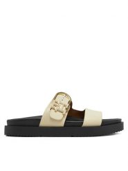 Tommy Hilfiger Klapki FW0FW08512 Écru. Klapki Tommy Hilfiger, bez wzorów, ze skóry, bez obcasa, bez zapięcia. Za 649.99 zł.