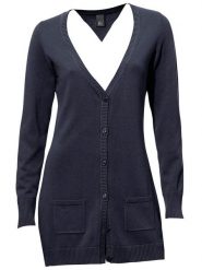 Heine Kardigan w kolorze granatowym rozmiar: 42. Niebieskie swetry Heine, bez wzorów, z bawełny, bez ramiączek. Za 56.99 zł.