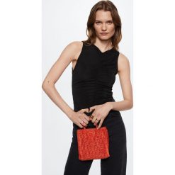 Mango top Stacey damski kolor czarny. Czarne topy Mango, m, bez wzorów, z dzianiny, bez kołnierzyka, bez ramiączek. Za 89.99 zł.