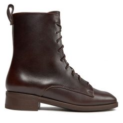 Botki Balagan. Brązowe botki BALAGAN, bez wzorów, bez obcasa, na płaskiej podeszwie, bez zapięcia. Za 639.99 zł.