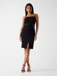 Guess Sukienka koktajlowa W6RK0G KC9O0 Czarny Regular Fit. Czarne sukienki Guess, xs, z aplikacjami, z syntetyku, wizytowe, bez kołnierzyka, bez ramiączek. Za 619.99 zł.