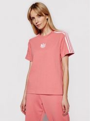 Adidas T-Shirt adicolor 3D Trefoil GN6702 Różowy Loose Fit. Czerwone t-shirty adidas, bez wzorów, z bawełny, bez kołnierzyka, bez ramiączek. Za 119.99 zł.