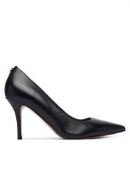Guess Szpilki FLFPRN LEA08 Czarny. Czarne szpilki Guess, z aplikacjami, ze skóry, bez obcasa, na szpilce, bez zapięcia. Za 674.99 zł.