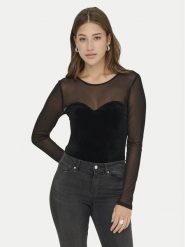ONLY Bluzka Smooth 15360668 Czarny Slim Fit. Czarne bluzki ONLY, l, bez wzorów, z syntetyku, bez kołnierzyka, bez ramiączek. Za 99.99 zł.
