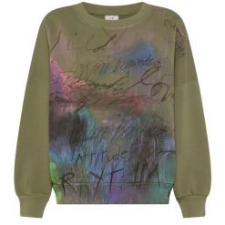 Bluza Deha Graphic Comfy Sweatshirt Damskie. Zielone bluzy Deha, l, bez wzorów, z bawełny, bez kaptura. Za 450.99 zł.