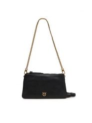 PINKO Torebka Double Mini Al 25-26 PLTT 105359 A0QO Czarny. Czarne torebki klasyczne Pinko, bez wzorów, ze skóry, bez dodatków. Za 939.99 zł.