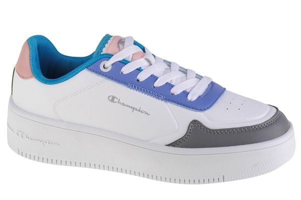 Buty do chodzenia damskie, Champion Rebound Platform. Białe buty treningowe Champion, bez wzorów, z materiału, przed kostkę, bez zapięcia, trekkingowe. Za 149.99 zł.