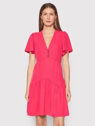 Rinascimento Sukienka koktajlowa CFC0107733003 Różowy Relaxed Fit. Czerwone sukienki Rinascimento, s, bez wzorów, z syntetyku, wizytowe, bez kołnierzyka, bez ramiączek. Za 269.99 zł.