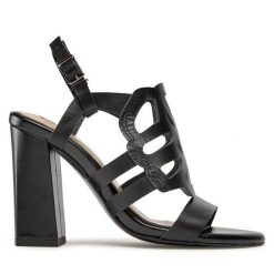 Sandały Maccioni. Czarne sandały Maccioni, bez wzorów, bez obcasa, na słupku, bez zapięcia. Za 329.99 zł.