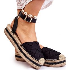 WS1 Damskie Espadryle Sandały Na Platformie Czarne Susane. Czarne sandały WS1, bez wzorów, z gumy, boho, bez obcasa, na platformie, bez zapięcia. Za 89.00 zł.