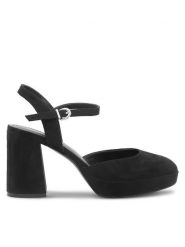JENNY Sandały IRMA WYL04093-1 Czarny. Czarne sandały Jenny, bez wzorów, z materiału, bez obcasa, na słupku, bez zapięcia. Za 139.99 zł.