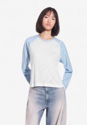 Koszulka sportowa damska Prosto College z długim rękawem. Niebieskie t-shirty sportowe Prosto., m, z aplikacjami, z bawełny, bez ramiączek. Za 82.99 zł.