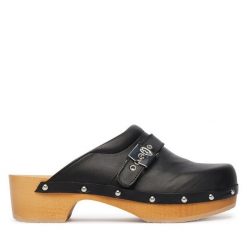 Klapki Scholl. Czarne klapki Scholl, bez wzorów, bez obcasa, bez zapięcia. Za 759.99 zł.