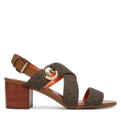 Sandały MICHAEL Michael Kors. Brązowe kozaki MICHAEL Michael Kors, bez wzorów, bez obcasa, na słupku, bez zapięcia. Za 739.99 zł.