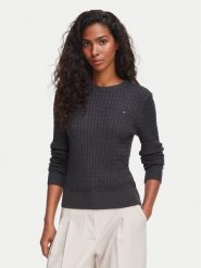 Tommy Hilfiger Sweter WW0WW44993 Szary ciemny Regular Fit. Szare swetry Tommy Hilfiger, xl, bez wzorów, z bawełny, bez ramiączek. Za 529.99 zł.