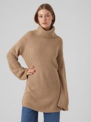 Vero Moda Golf "Sayla" w kolorze beżowym rozmiar: L. Brązowe swetry Vero Moda, l, bez wzorów, bez ramiączek. Za 70.41 zł.