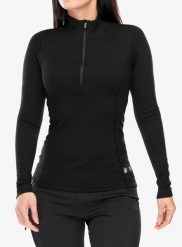 Bluza termoaktywna damska Sensor Merino DF Tee L/S Zip. Czarne bluzy Sensor, na lato, l, bez wzorów, z materiału, bez kaptura, snowboardowy. Za 317.89 zł.