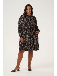 KAFFE curve Sukienka w kolorze czarno-karmelowym rozmiar: 52. Czarne sukienki KAFFE curve, bez wzorów, z wiskozy, bez kołnierzyka, bez ramiączek, midi. Za 104.99 zł.