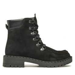 Trapery Lasocki. Czarne traperki Lasocki, bez wzorów, bez obcasa, bez zapięcia. Za 179.99 zł.