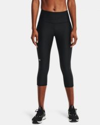 Legginsy Under Armour Capri Damskie. Czarne legginsy Under Armour, bez wzorów, z materiału, sportowe. Za 283.99 zł.