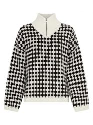 MOSS COPENHAGEN Sweter "Amaria" w kolorze biało-czarnym rozmiar: S/M. Białe swetry Moss Copenhagen, m, bez wzorów, bez ramiączek. Za 208.99 zł.