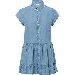 Długa bluzka Tencel. Niebieskie bluzki bonprix, bez wzorów, bez kołnierzyka, bez ramiączek. Za 109.99 zł.