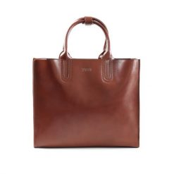 Torebka typu TOTE FL31 BELVIANA brązowa. Brązowe torebki klasyczne Solier, bez wzorów, ze skóry, bez dodatków. Za 279.99 zł.