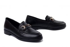 RIEKER 46262-01 black, półbuty damskie. Czarne półbuty wsuwane Rieker, bez wzorów, bez obcasa, na obcasie. Za 359.90 zł.
