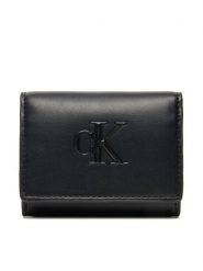 Calvin Klein Portfel Bold Ck Medium Bifold LV04F1047G Czarny. Czarne portfele Calvin Klein, bez wzorów, ze skóry. Za 149.99 zł.
