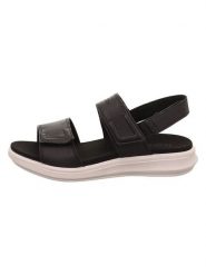 Legero Skórzane sandały "Ella" w kolorze czarnym rozmiar: 38. Czarne sandały Legero, bez wzorów, klasyczne, z otwartym noskiem, bez obcasa, bez zapięcia. Za 173.99 zł.