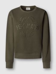 Pepe Jeans Bluza "Maat" w kolorze khaki rozmiar: L. Brązowe bluzy bez kaptura Pepe Jeans, l, bez wzorów, z jeansu, bez kaptura. Za 173.99 zł.