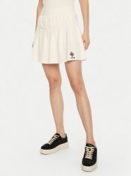Guess Spódnica mini V5RD00 KCOK1 Biały Regular Fit. Białe spódnice Guess, xl, z aplikacjami, z bawełny, mini. Za 199.00 zł.