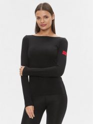Hugo Bluzka Thermal 50486081 Czarny Slim Fit. Czarne bluzki Hugo, s, bez wzorów, z syntetyku, bez kołnierzyka, bez ramiączek. Za 279.99 zł.