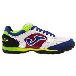 Buty Joma Top Flex 2416 Tf M TOPS2416TF białe. Białe buty treningowe bez wzorów, z nylonu, bez zapięcia, do piłki nożnej. Za 345.05 zł.