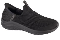 Buty sportowe Sneakersy damskie, Slip-Ins: Ultra Flex 3.0 - Cozy Streak. Czarne buty treningowe Skechers, bez wzorów, z materiału, przed kostkę, bez zapięcia, trekkingowe. Za 309.00 zł.
