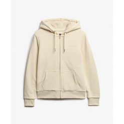 Damska bluza zapinana na zamek z kapturem z wełnianą podszewką Superdry. Brązowe bluzy Superdry, bez wzorów, z wełny, z kapturem. Za 399.50 zł.