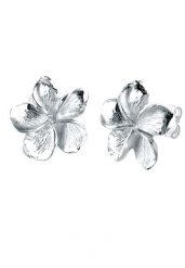 Elli Damskie kolczyki sztyfty Kwiat Frangipani Flower filigranowe w srebrze próby 925 Sterling Silver Kolczyki 1 ct. Szare kolczyki Elli, srebrne. Za 248.99 zł.