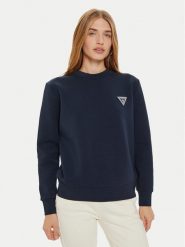 Guess Bluza V4BQ23 KBCK2 Granatowy Regular Fit. Niebieskie bluzy Guess, s, z aplikacjami, z syntetyku, bez kaptura. Za 159.99 zł.