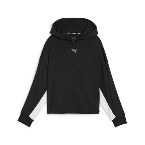 Bluza treningowa damska Puma Fit Double Knit. Czarne bluzy Puma, l, bez wzorów, sportowe, bez ramiączek, z kapturem. Za 399.00 zł.