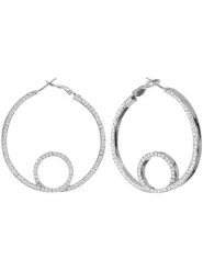 MENTHE À L'O Kolczyki-kreole z kryształami rozmiar: onesize. Szare kolczyki MENTHE À L'O, z kryształem. Za 143.56 zł.