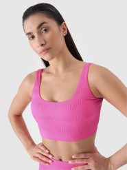 4F Góra od bikini damska - fuksja XS. Czerwone bikini 4f, bez wzorów, z elastanu, wakacyjne. W wyprzedaży za 39.99 zł.