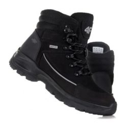 Buty 4F W H4Z20-OBDH250 Czarny czarne szare. Czarne buty trekkingowe na zimę, z materiału, bez zapięcia. Za 553.48 zł.