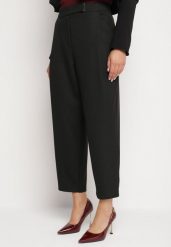 Czarne Spodnie Garniturowe z Wysokim Stanem Lessara. Czarne jeansy Born2be, l, bez wzorów, z jeansu, biznesowe, z podwyższonym stanem. W wyprzedaży za 118.99 zł.